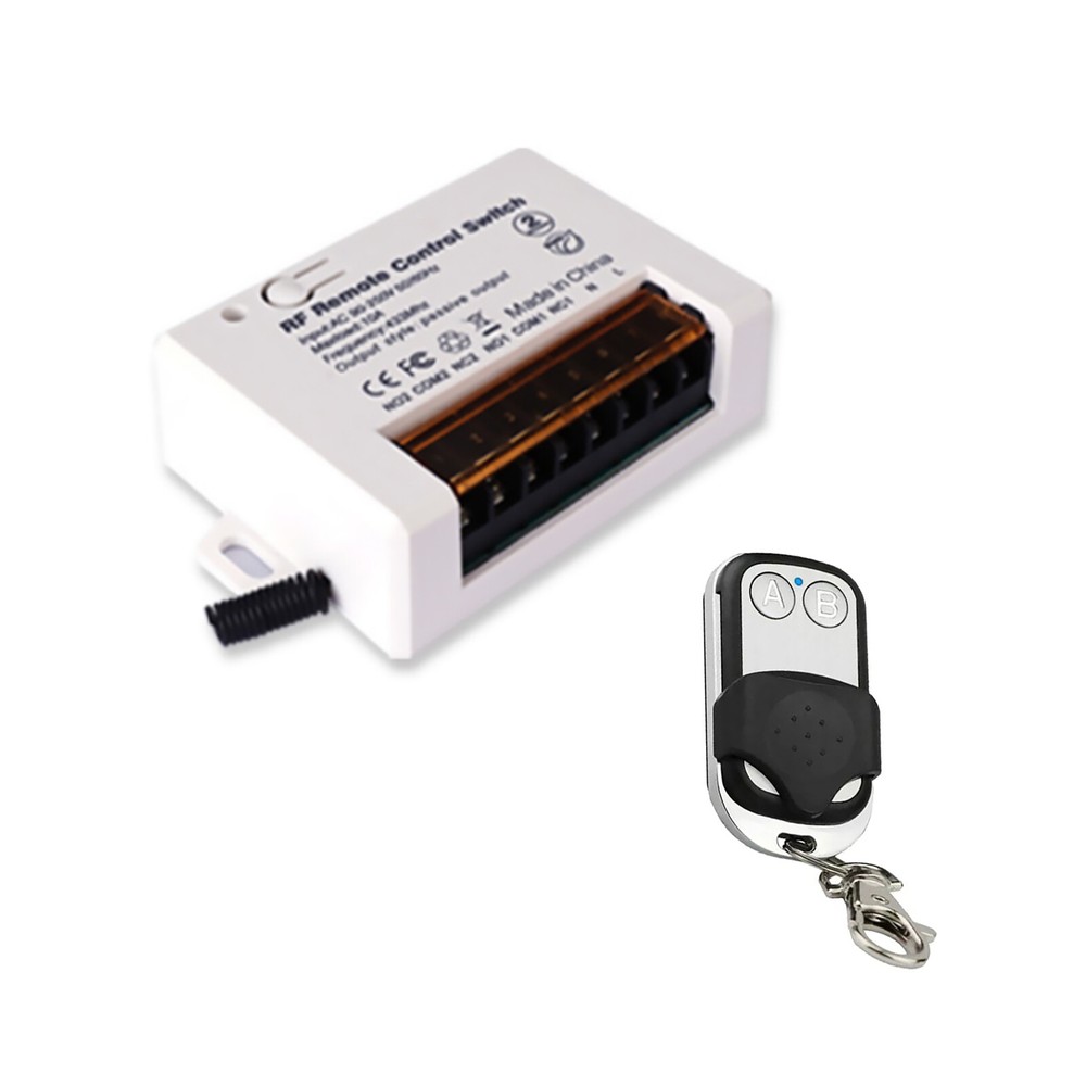 220V  2Ch Relay Receiver Wireless Remote Control Switch for Garage/Gate 110V