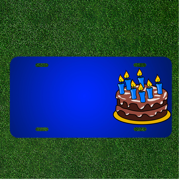 Personalized Birthday Cake License Plate with Custom Names