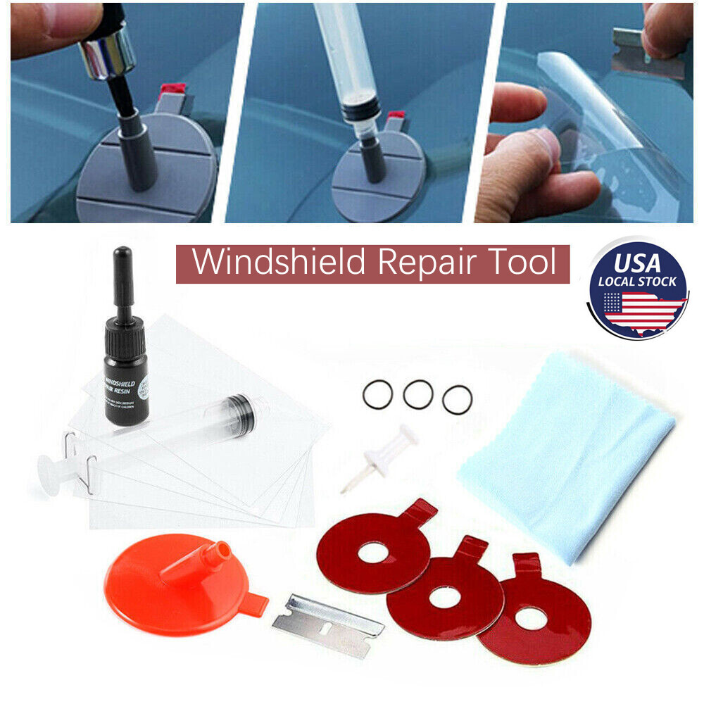 Car Window Glass Crack Chip Resin Windscreen DIY Repair Tool Kit Windshield Part