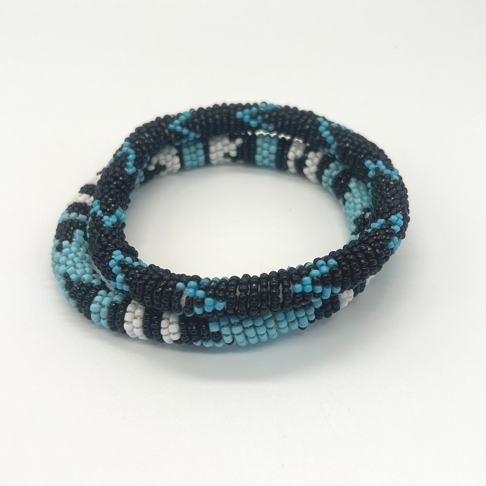 Handmade Seed Bead Crochet Rope Bracelet Set Southwestern Stackable Vintage