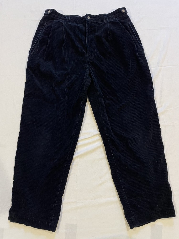 HUGO BOSS Mens Straight Corduroy Trousers W36 L36 Black FREE SHIPPING