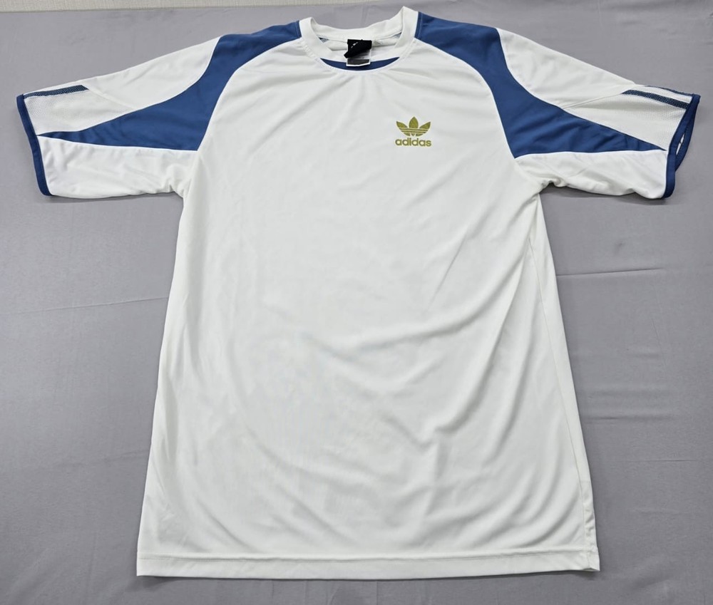 Adidas Men's White Striped Soccer Jersey XL Short Sleeve