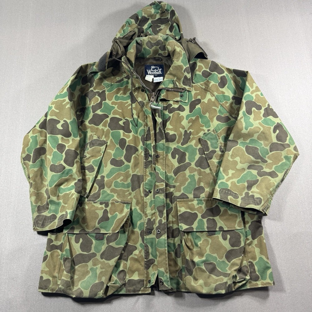 Vintage Woolrich Duck Camo Gore Tex Jacket Size Large Hunting Jacket
