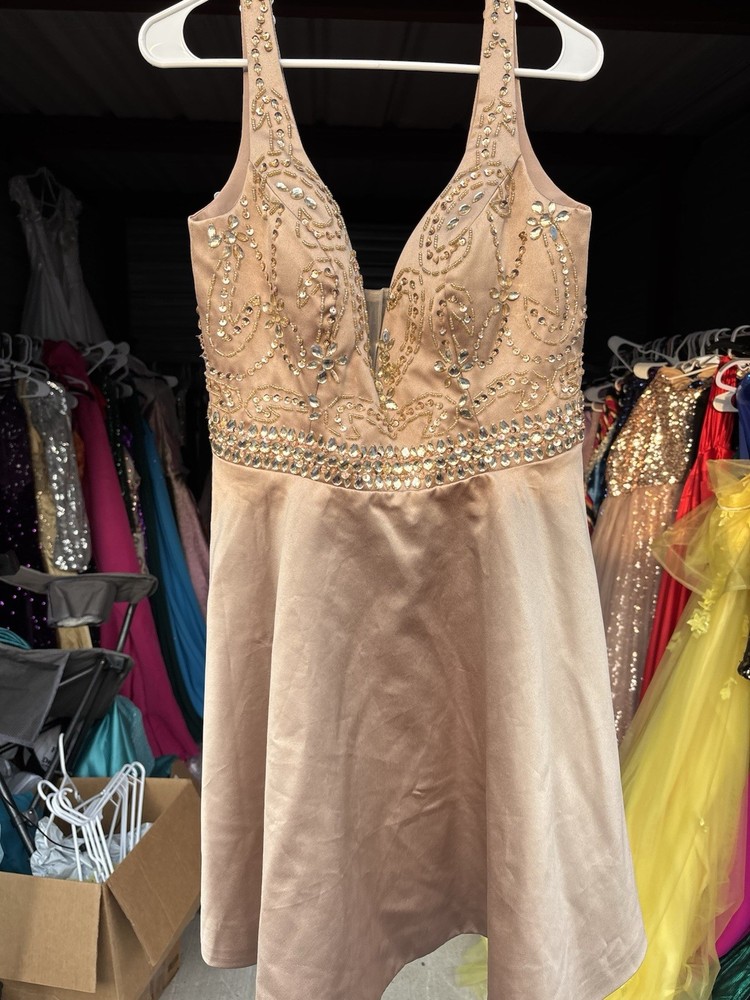 Size 12 Champagne/Gold Cocktail Party Dress Unbranded NWT New