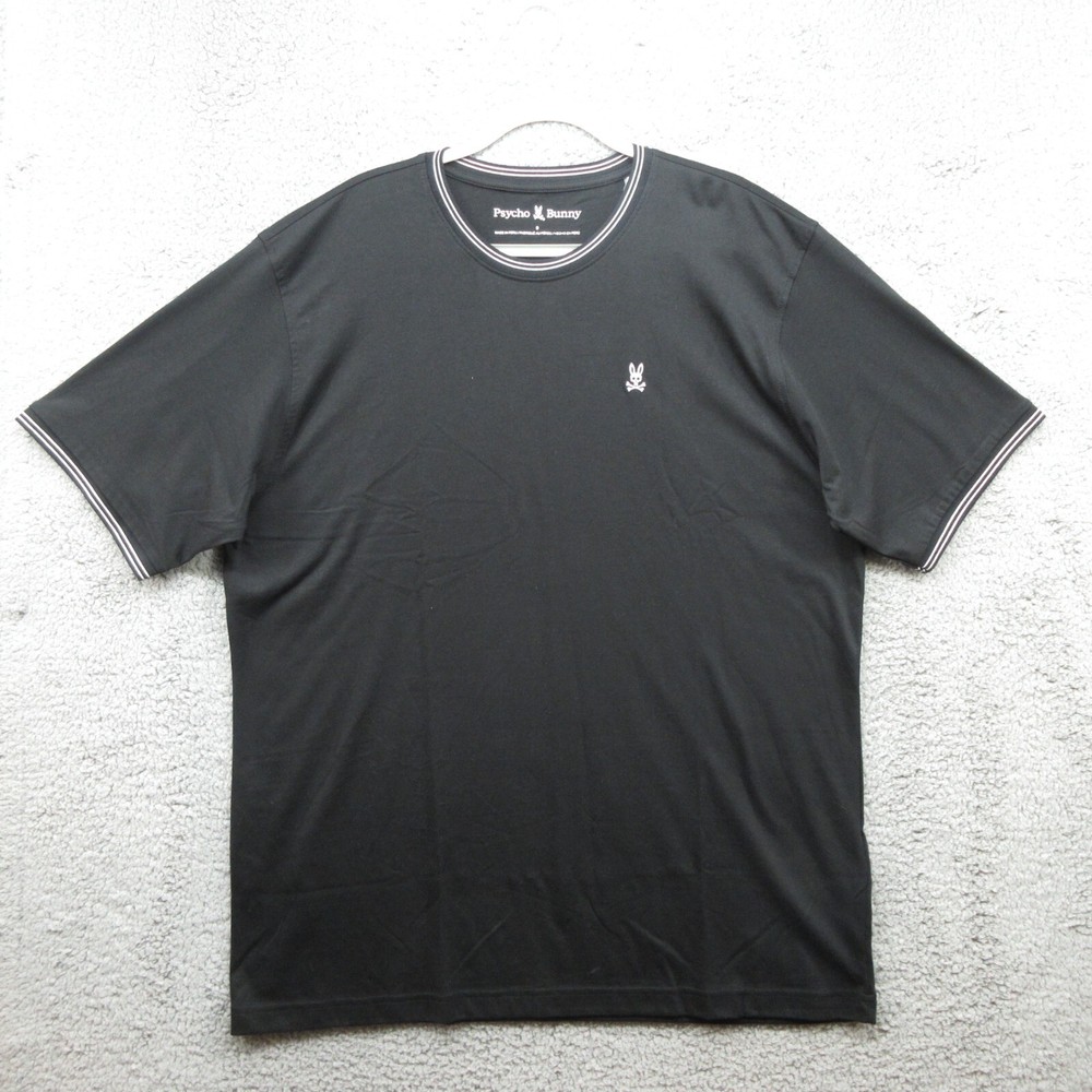 Psycho Bunny Logan Tee T Shirt Mens 9 3XL Black Pima Cotton Golf New