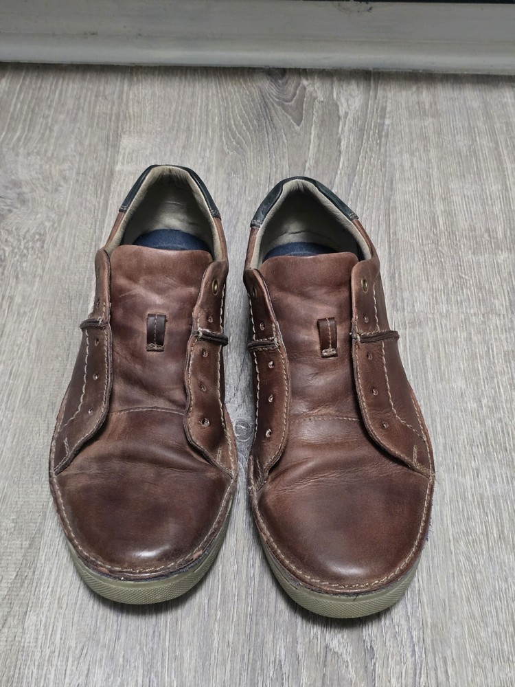Collection by Clarks Men's Brown Leather Lace Up Casual Sneaker Size 9.5M