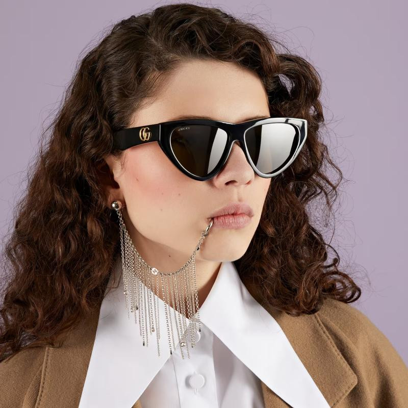 Authentic Gucci GG1333S 001 Black Grey Sunglasses for Women