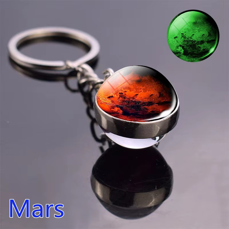 Glow in the Dark Solar System Planet Keyring Galaxy Nebula Luminous Keychain Moo