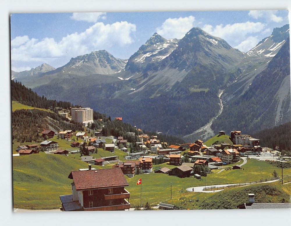 Postcard Panoramic View Inner-Arosa Switzerland