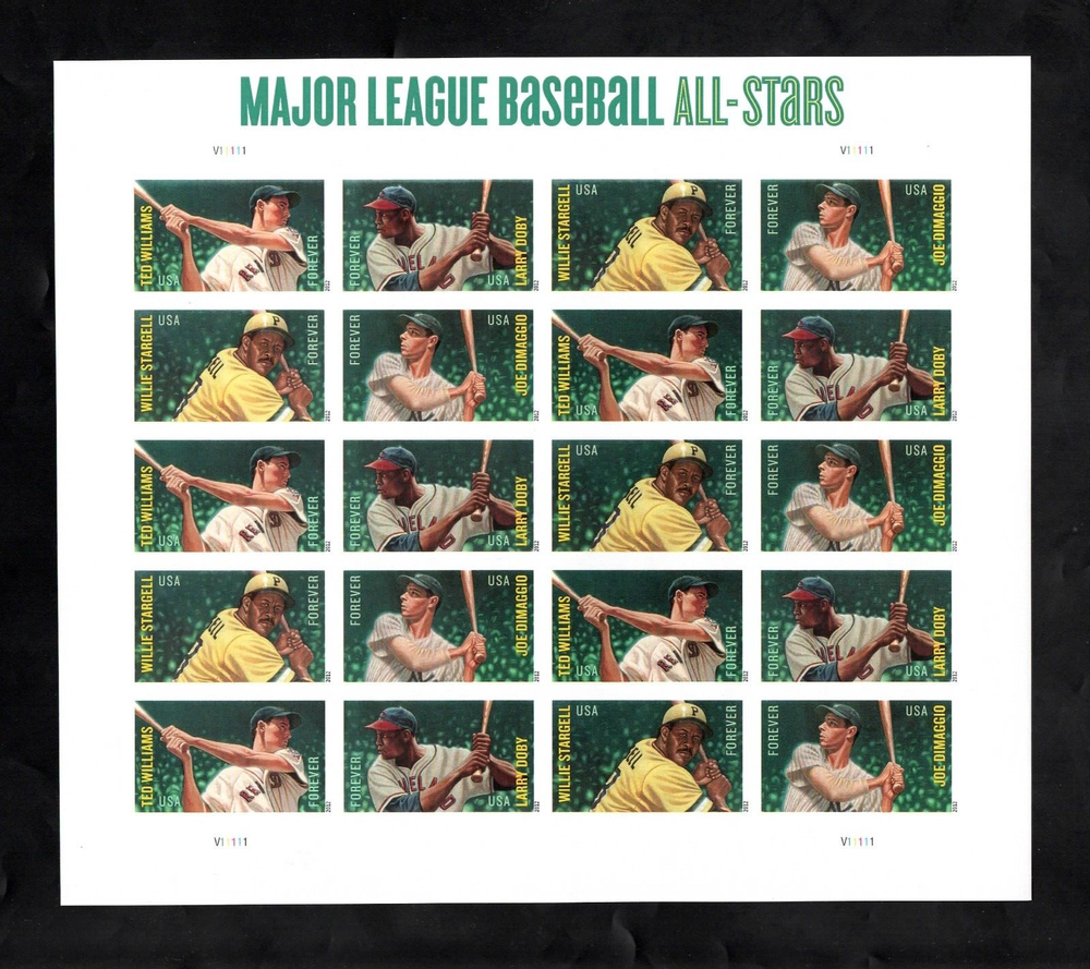 4694c - 4697c MNH Baseball All Stars IMPERF press sheet pane excellent condition