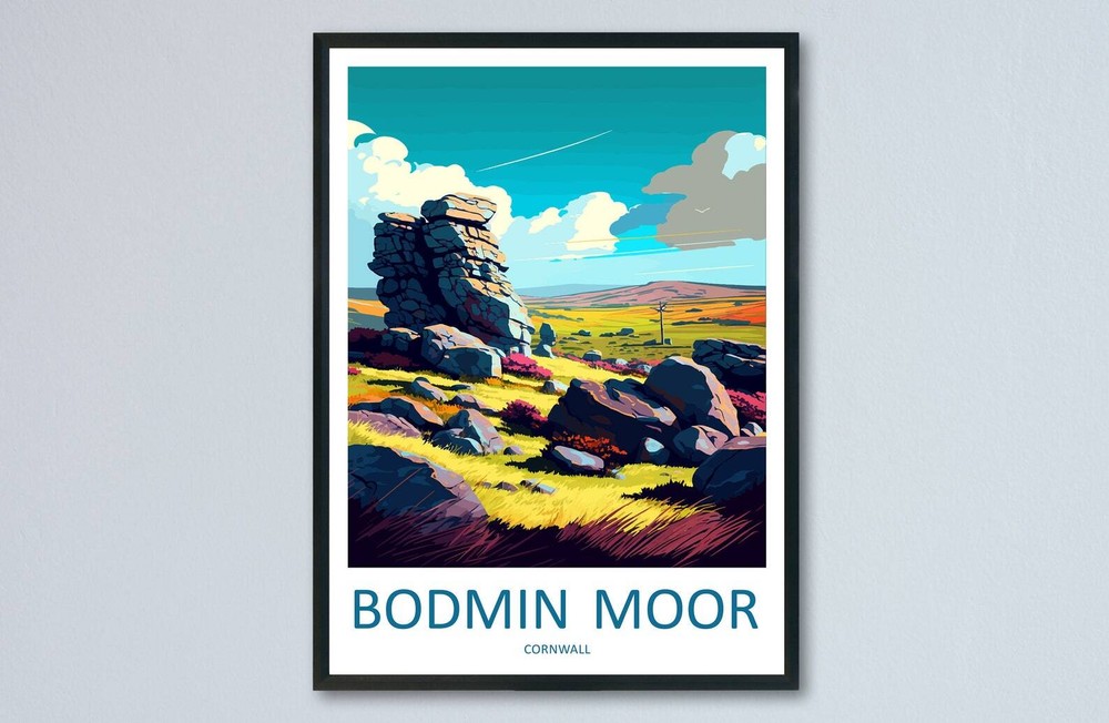 Bodmin Moor Travel Print Wall Art Bodmin Moor Wall Hanging Home Dcor Bodmin