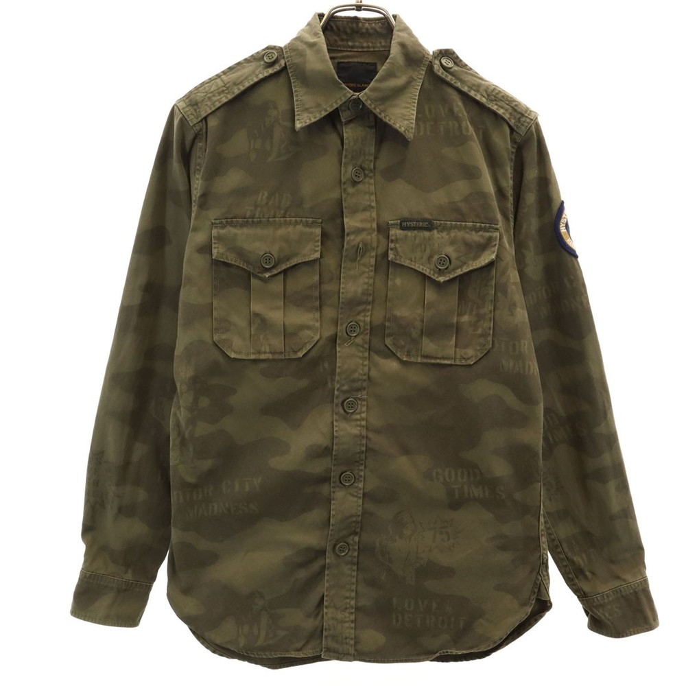 HYSTERIC GLAMOUR made in Japan Camouflage Pattern Long sleeve Military shirt...