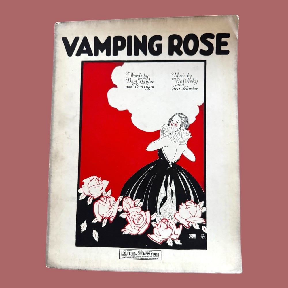 Vamping Rose Sheet Music Piano Vocal Leo Feist  Foxtrot Hanlon Ryan 1921