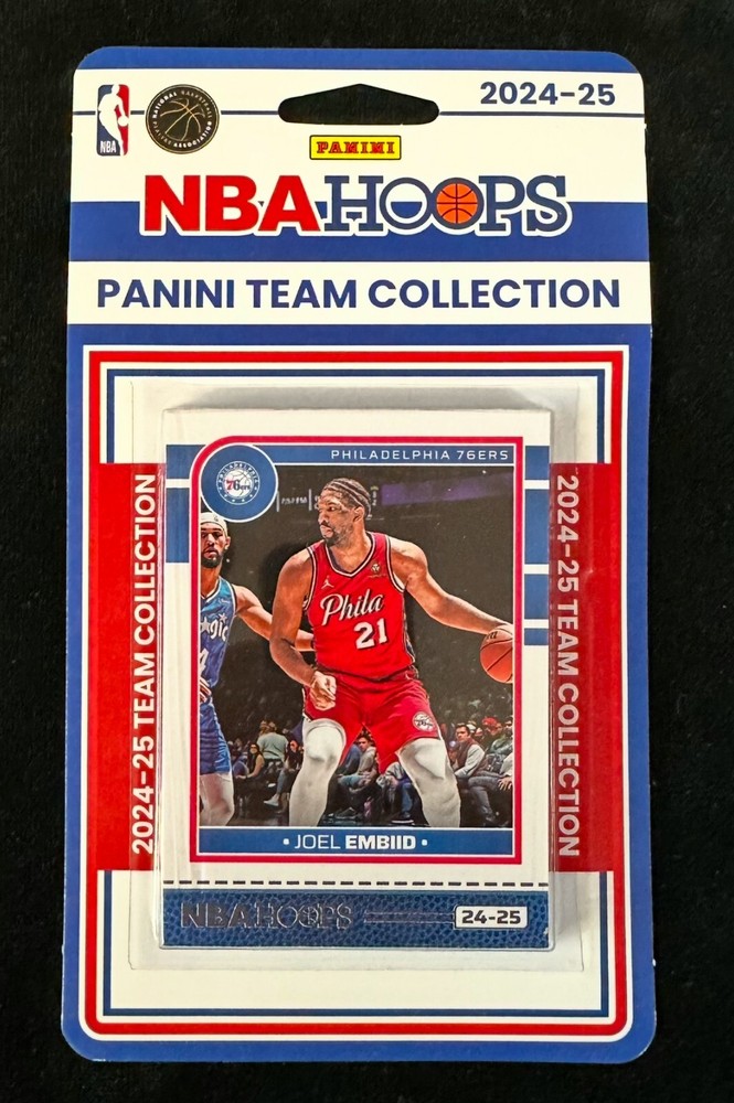 PHILADELPHIA 76ERS 2024-25 PANINI HOOPS Unopened Team Basketball Card Set EMBIID