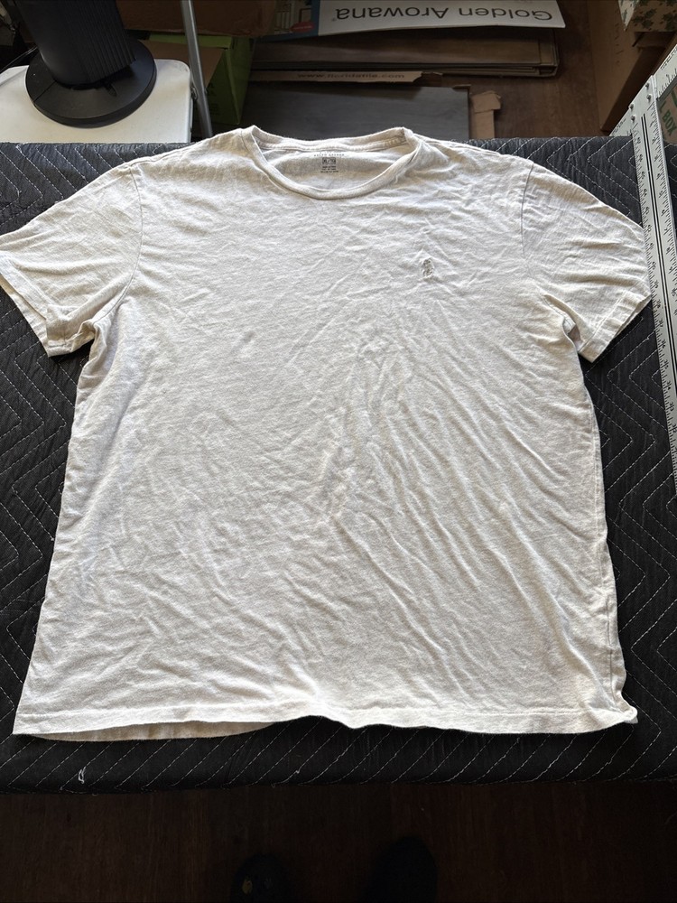 Polo Ralph Lauren Men's T Shirt Beige Short Sleeve Size XL