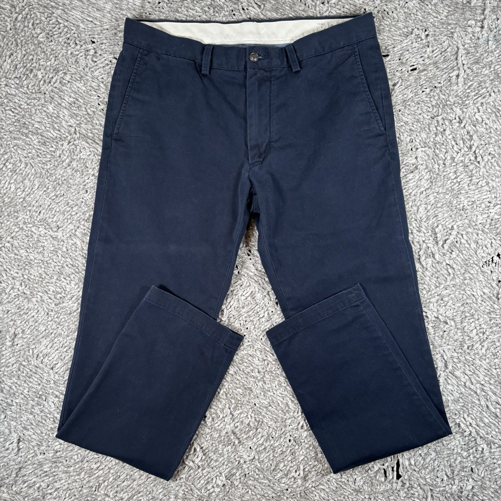 Polo Ralph Lauren Slim Fit Chino Pants Men’s Size 34/32 Navy Blue Flat Front