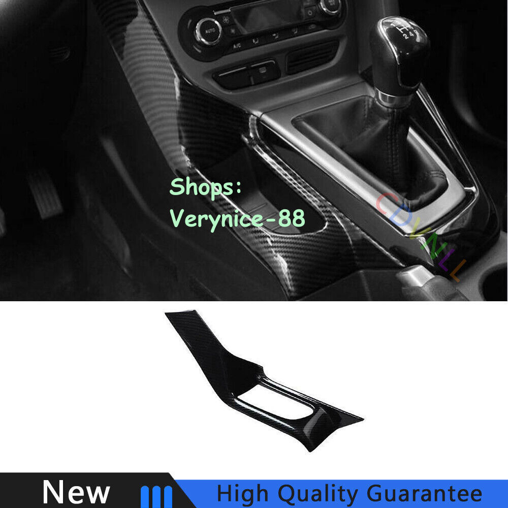 For Ford Focus 2012-2014 ABS Carbon Fiber Middle Console Storage Box Frame Trim