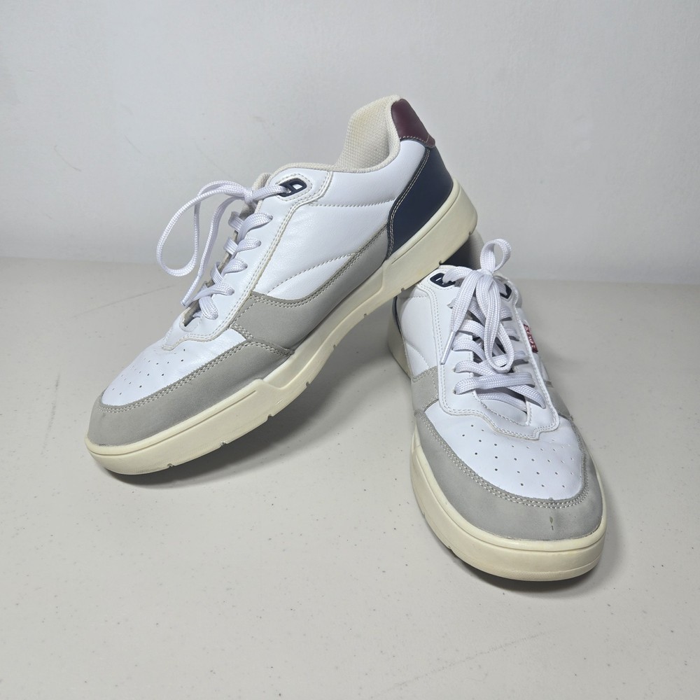 Levi's Men's Size 11 M White Grey Navy Burgundy Casual Low Top Sneakers Shoes