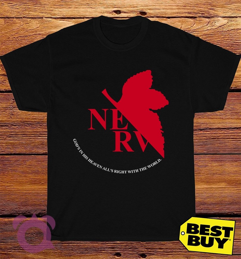 New Tshirt NERV Logo Men's Funny T-Shirt Made In USA Size S to 5XL