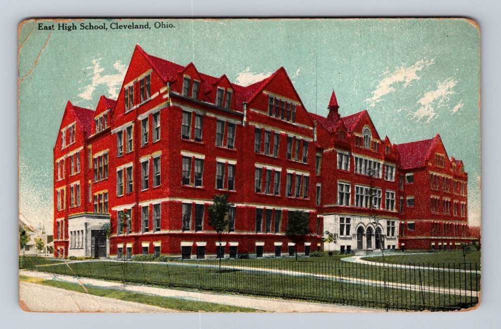 Cleveland OH-Ohio, East High School, Antique, Vintage Souvenir Postcard