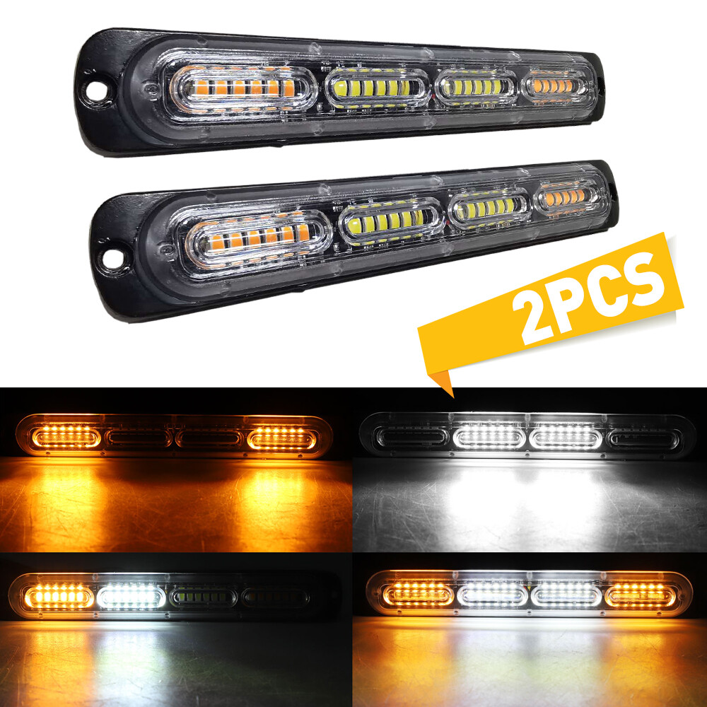 24LED Emergency Car Truck Warning Beacon Hazard Strobe Flash Light Amber/White