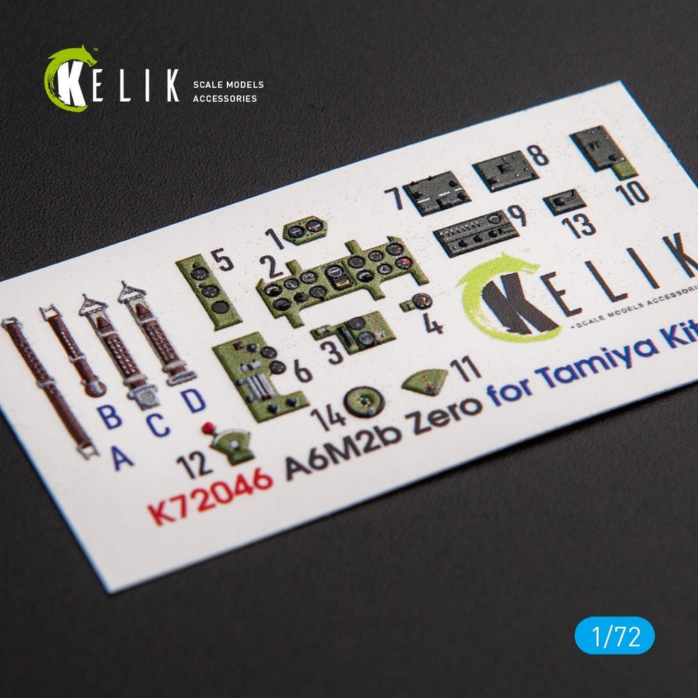 KeliK A6M2B Zero 3D Interior Decals for Tamiya Kit 1/72 K72046