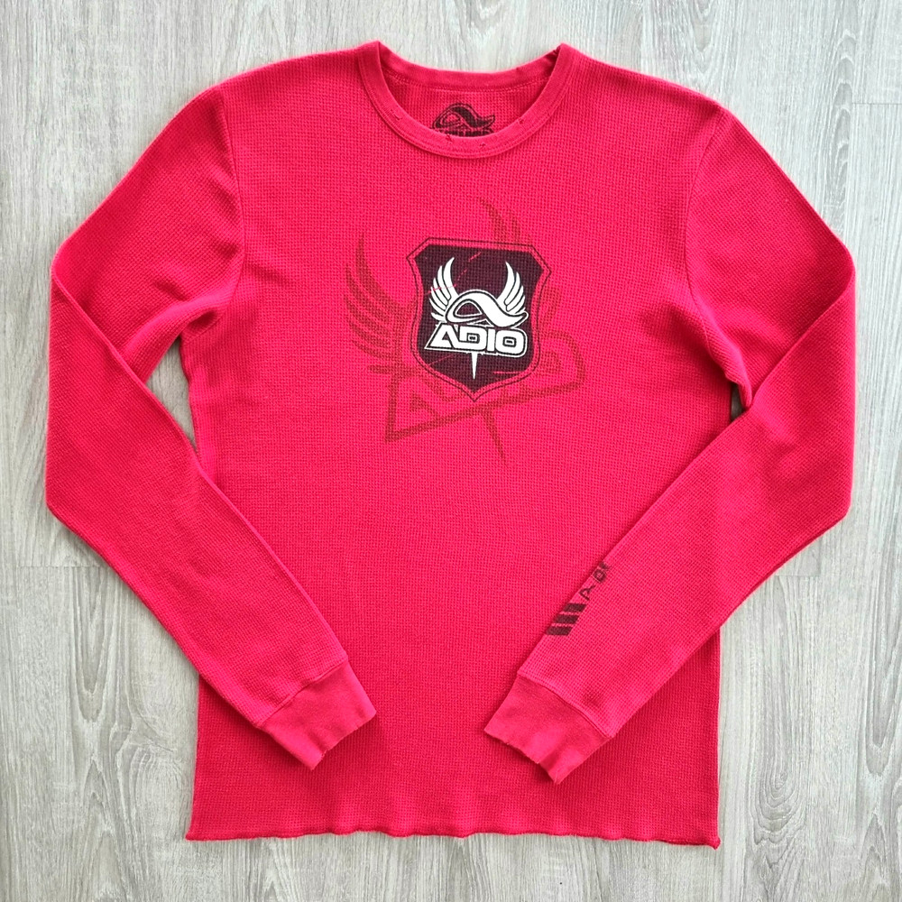 Vintage ADIO Skate Thermal Shirt M Bam Margera Emerica Tony Hawk Etnies Es Globe
