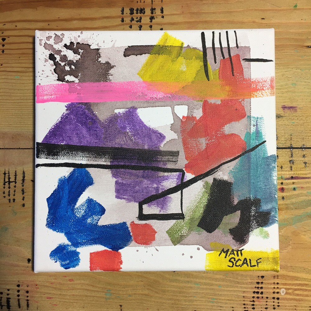 Matt Scalf 8x8 CANVAS Abstract Colorful Contemporary Graffiti Gallery Wall Art-image