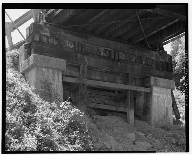 Photo:Southeast Abutment Timber Concrete Bridge Detail 1900s