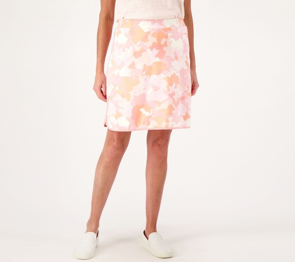 Isaac Mizrahi Live! Women's Skirt Sz 1XT Tall Soho Camo Multi-colored A575228