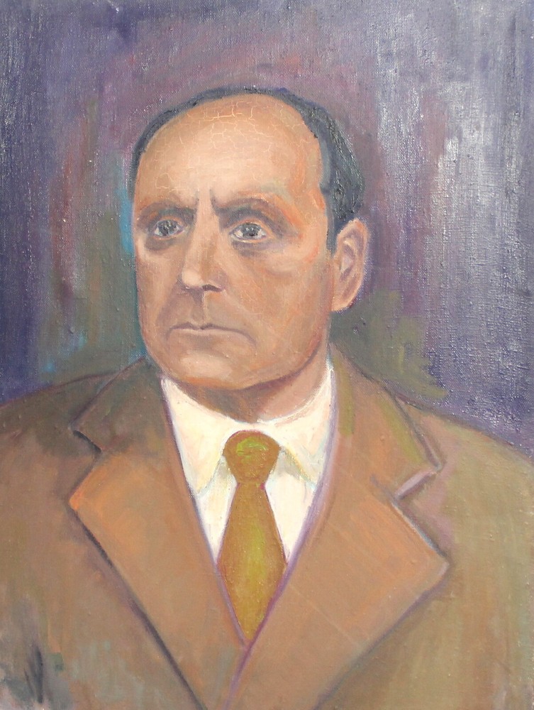 Vintage impressionist oil painting of a detailed man portrait