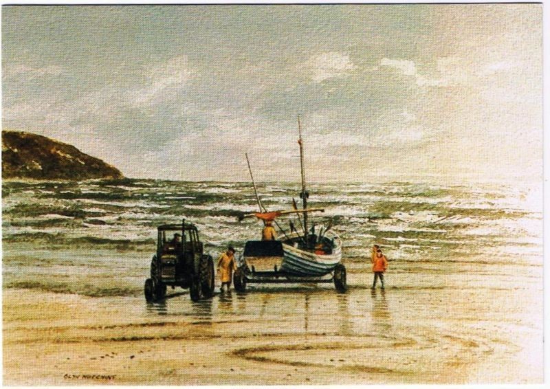 Burton Agnes Hall United Kingdom Postcard Landing the Boats at Filey Hutchins