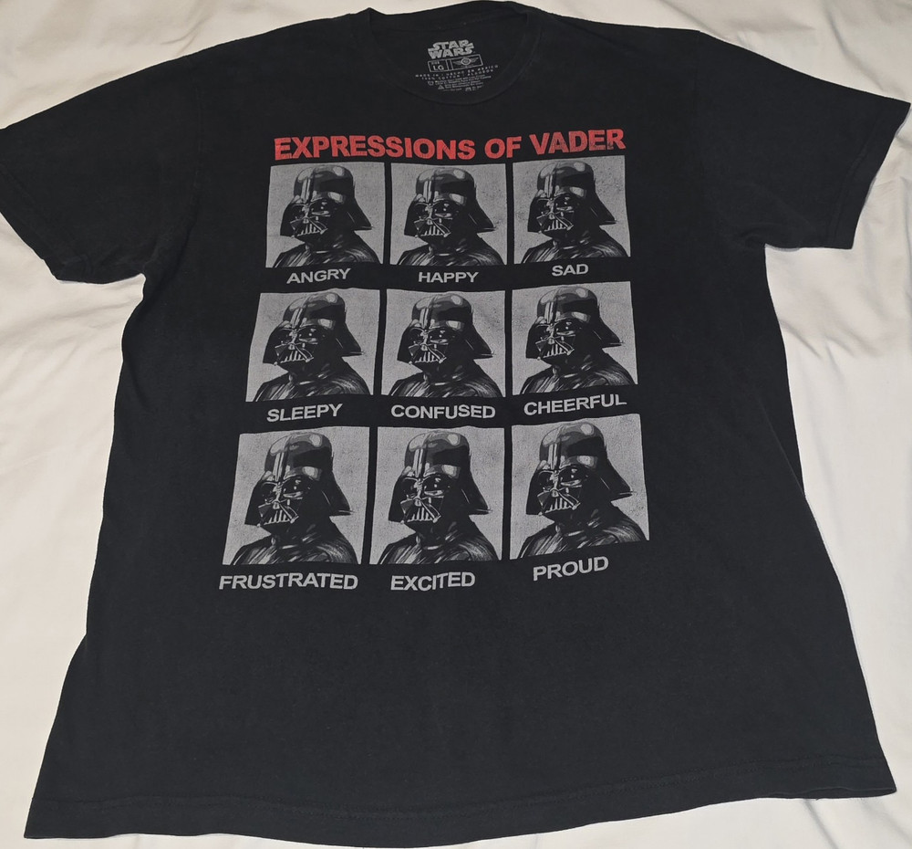 Star Wars Darth Vader Expressions T Shirt Mens Large Black Graphic Tee