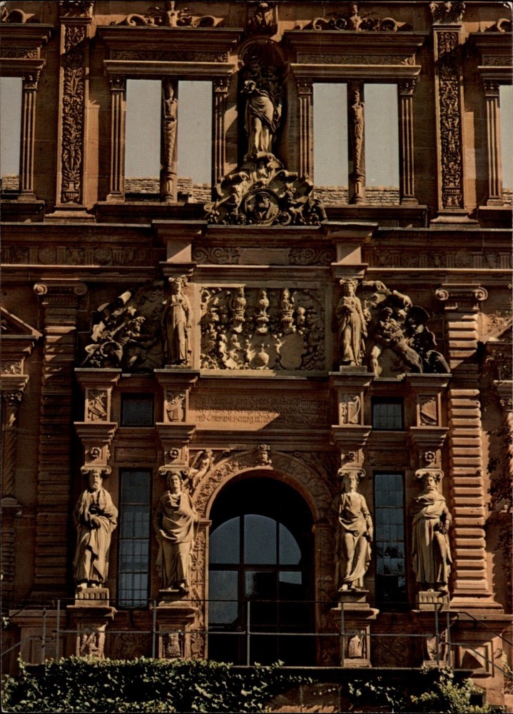 Heidelberg Germany Ottreichsbau im Schlosshof vintage postcard h605