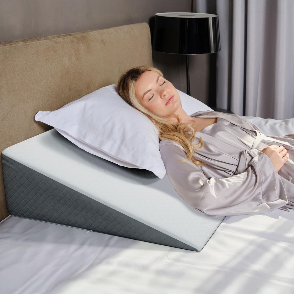 Extra Wide Bed Wedge Pillow with Memory Foam Top Super Large 7.5 Height 31 Inches