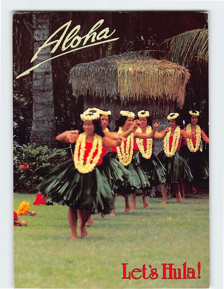 Postcard Lets Hula! Aloha Hawaii USA