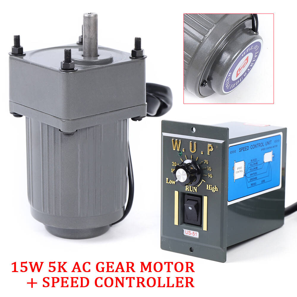15W AC 110V 5K Gear Motor Electric Motor Variable Speed Controller 270 RPM