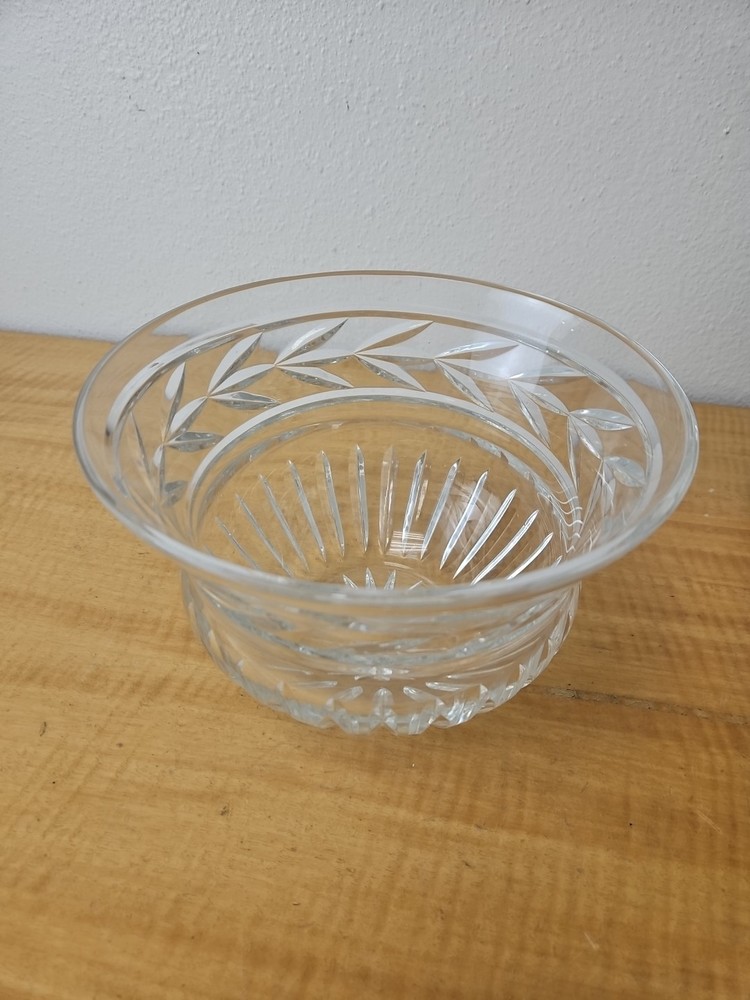 Vintage Large Crystal Bowl Cut Glass, heavy, 8 1/2