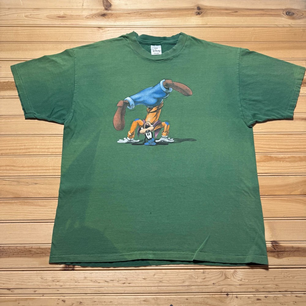 Vintage 90s Disney Goofy Breakdancing Cartoon Graphic Souvenir T-Shirt USA Large