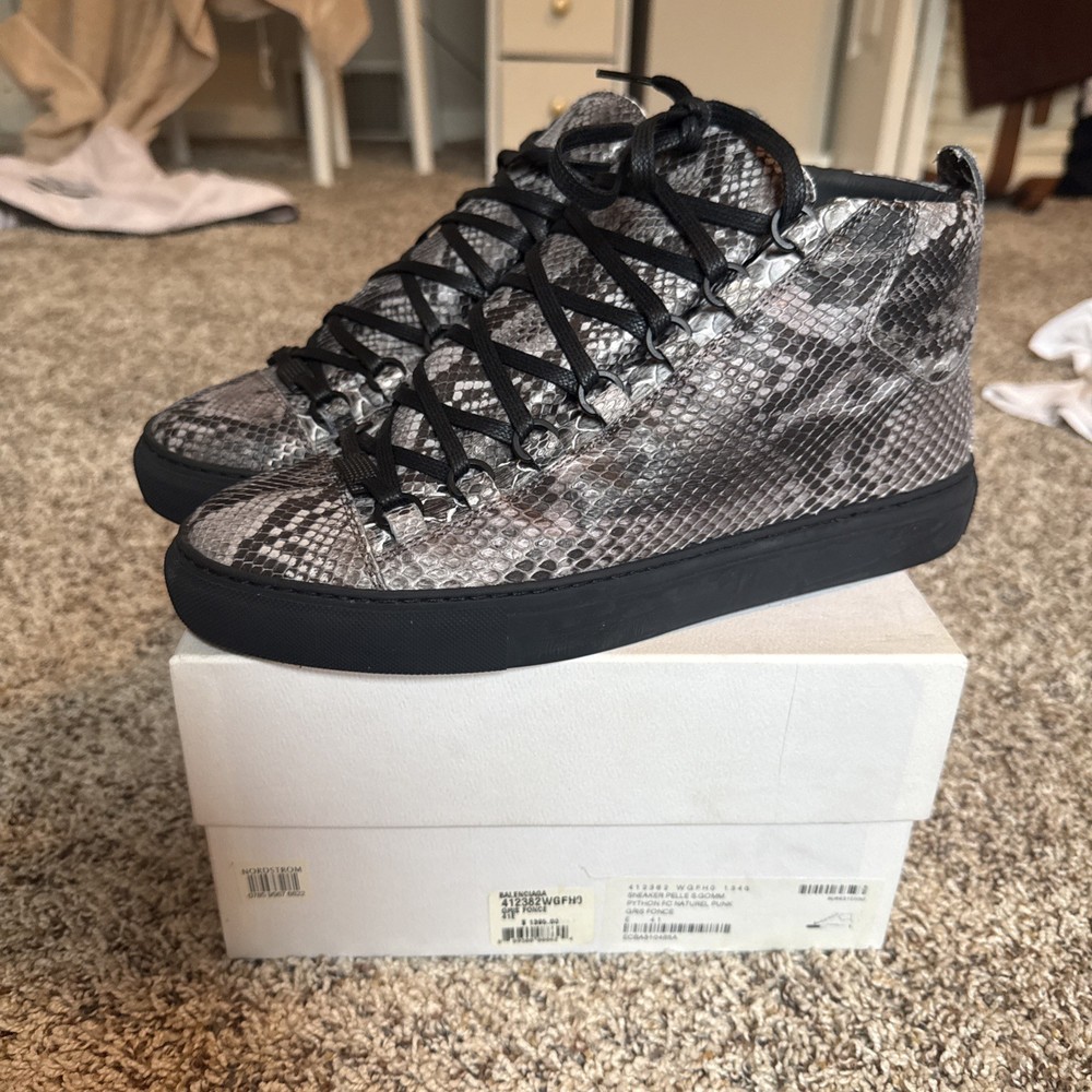 Balenciaga Arena High-Top Sneakers Python skin, Size 41 EU (8 US)