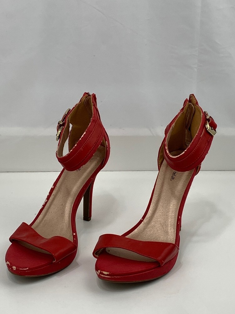 iPromiseu Red Gold Open Toe Stiletto Heels - Size 8.5 Womens