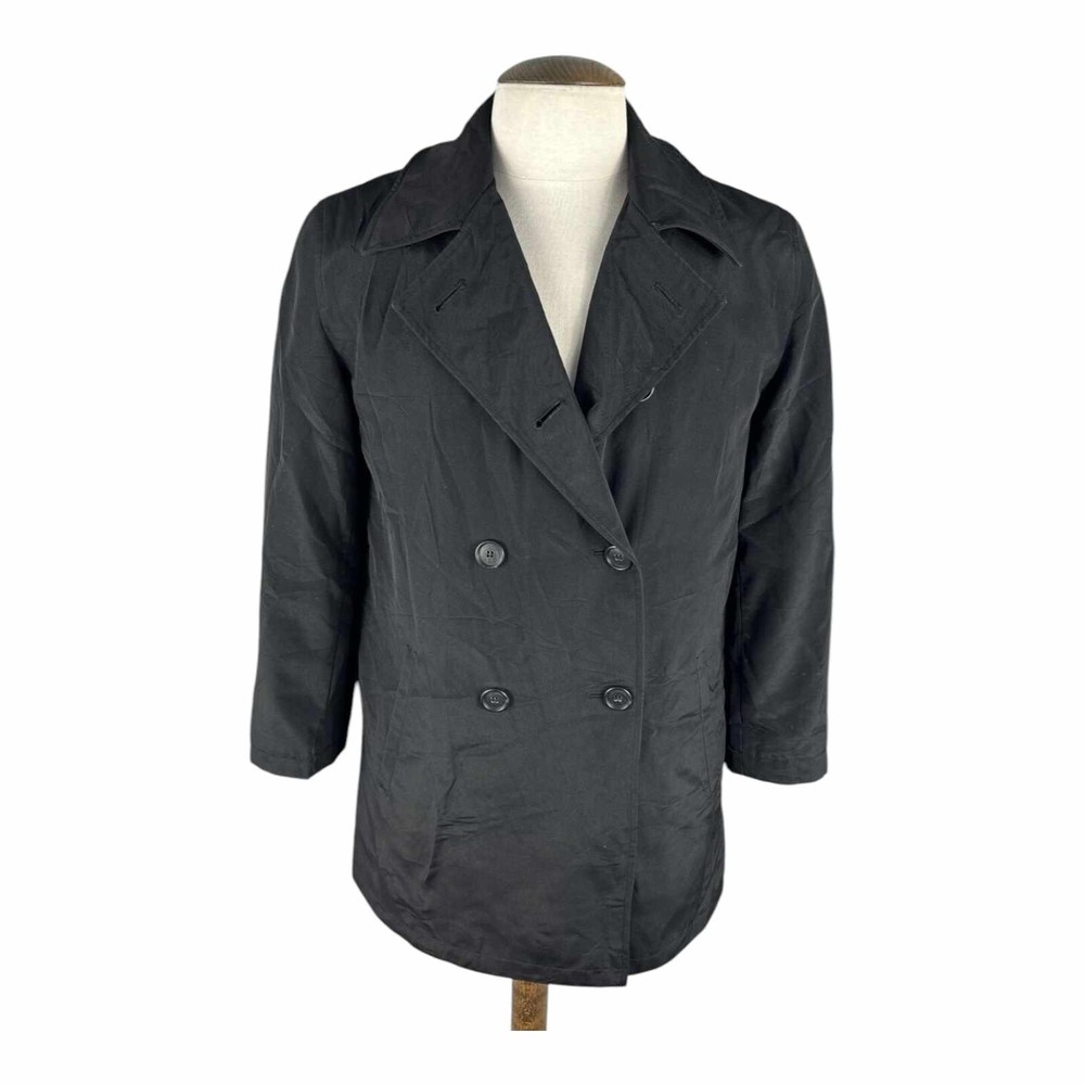 Calvin Klein Womens Black Water Resistant Double Breasted Jacket Coat UK10