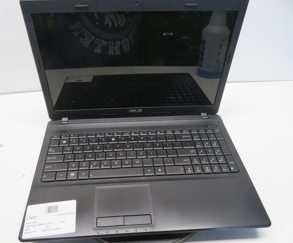 Asus X54C RB93 Laptop Intel Pentium B960 4GB Ram No HDD or Battery