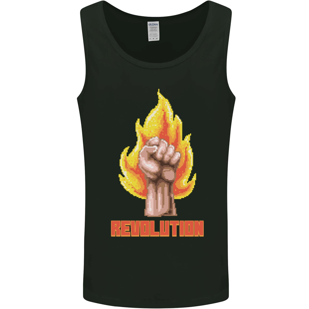Pixelated Revolution Anarchy Anarchist 99% Mens Vest Tank Top