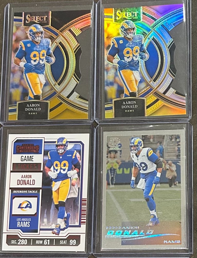 2023 Panini Football Aaron Donald 4 Card Insert/Parallel Trading Lot!