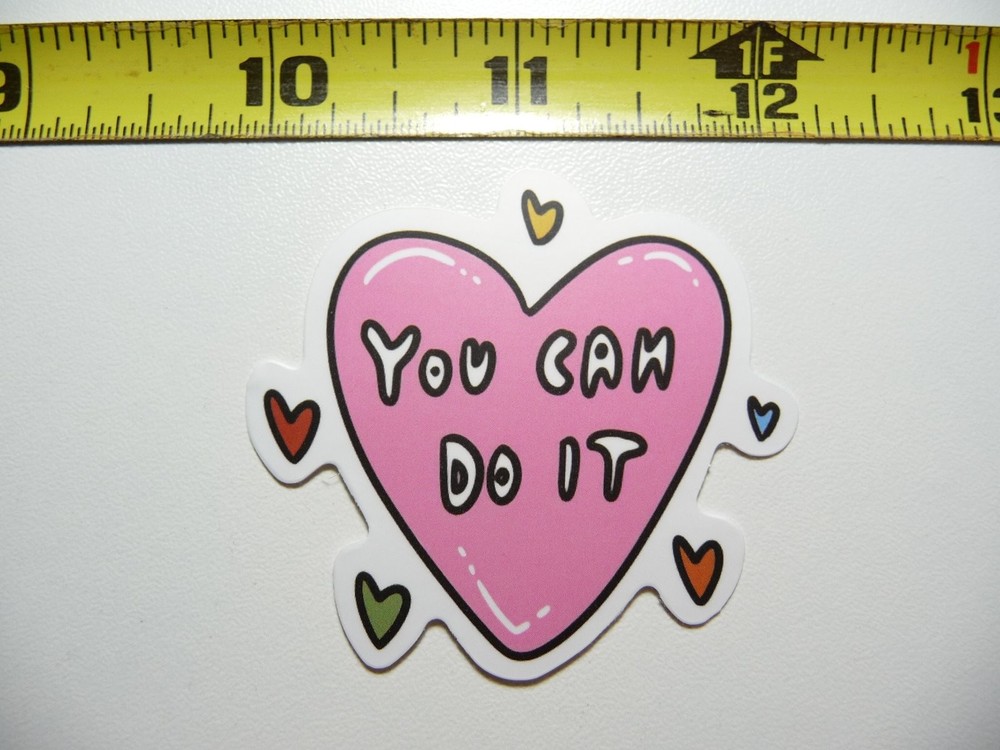 Motivational You Can Do It Heart Decal Sticker for Positive Attitude