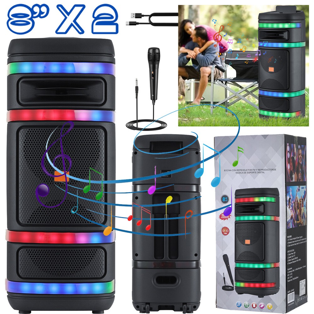 4000W Portable Bluetooth Party Speaker with Dual 8