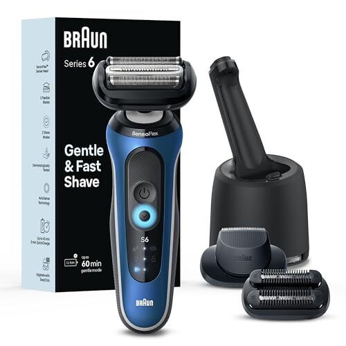 Electric Shaver for Men Series 6 6177cc Wet & Dry Shave Turbo & Gentle Shavin...