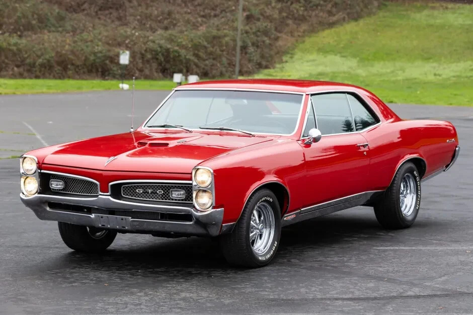 1967 Pontiac GTO Hardtop Red Classic Car Poster – Premium 24