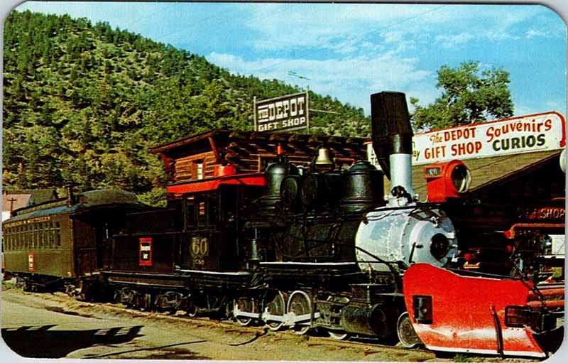 Postcard TRAIN SCENE Idaho Springs Colorado CO m/09 AK8303